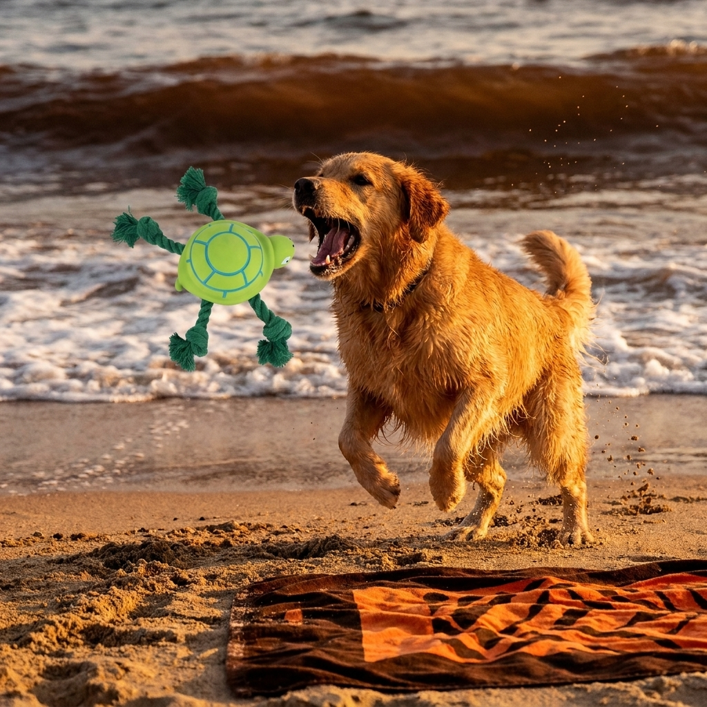 Durable Floating Dental Latex & Rope Dog Toy