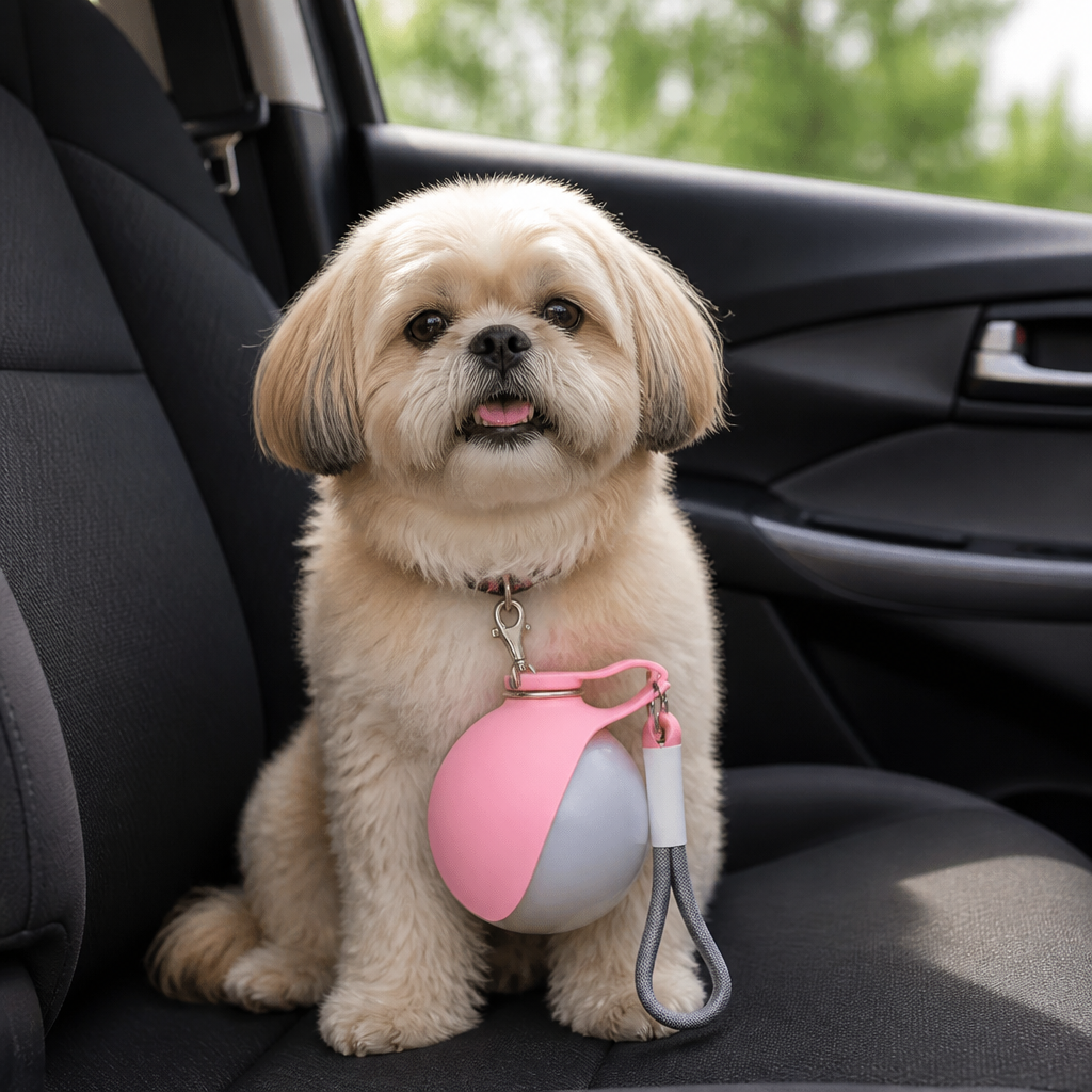Sphere 2-in-1 Dog Water Bottle with Silicone Bowl – Leakproof Travel Bottle