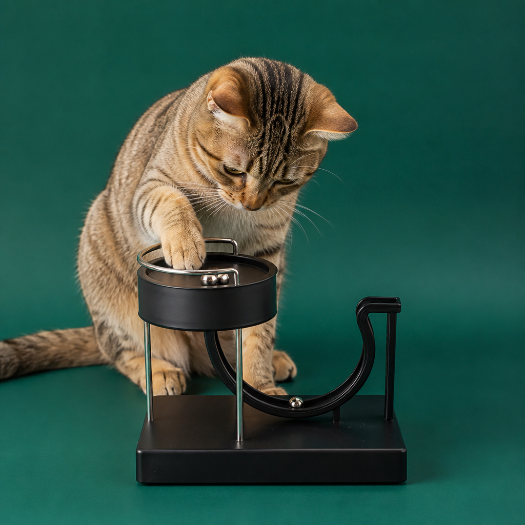 Marble run cat toy for endless fun