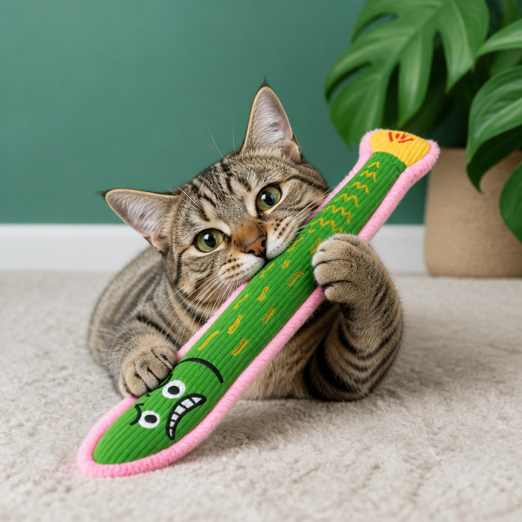 Catnip Crinkle Kicker Toy – Plush Cat Kick & Cuddle Toy