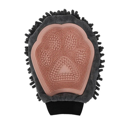 2-in-1 Grooming Glove With Microfiber And Silicone - Gentle Massage And Efficient Hair Removal For Dogs And Cats