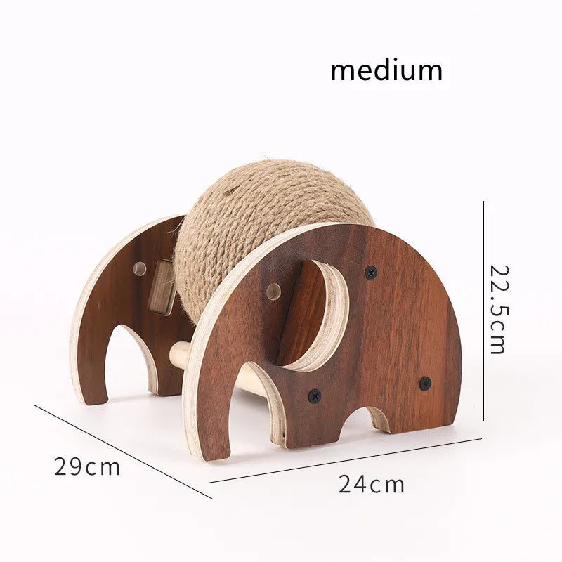 Cat Scratching Ball 360 ° - Innovative Scratching Post With Rotating Sisal Ball Sturdy Wooden Frame
