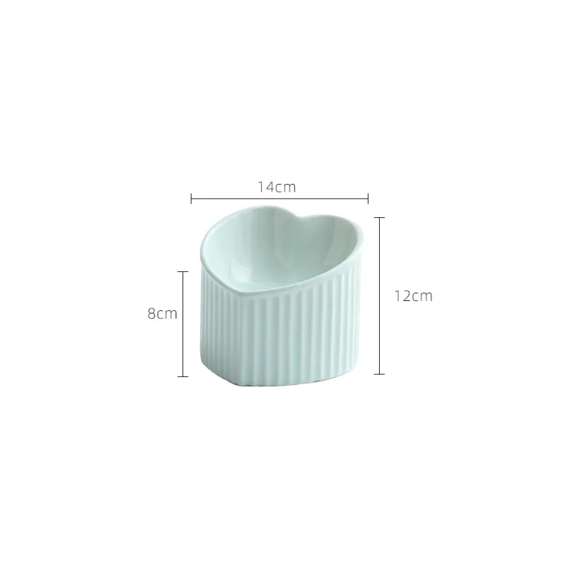 Heart-shaped Ceramic Food Bowl For Dogs And Cats With Non-slip Base
