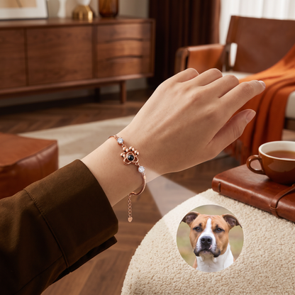 Personalized Paw Photo Projection Keepsake Bracelet