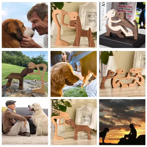 Artfully Carved Dog Statue