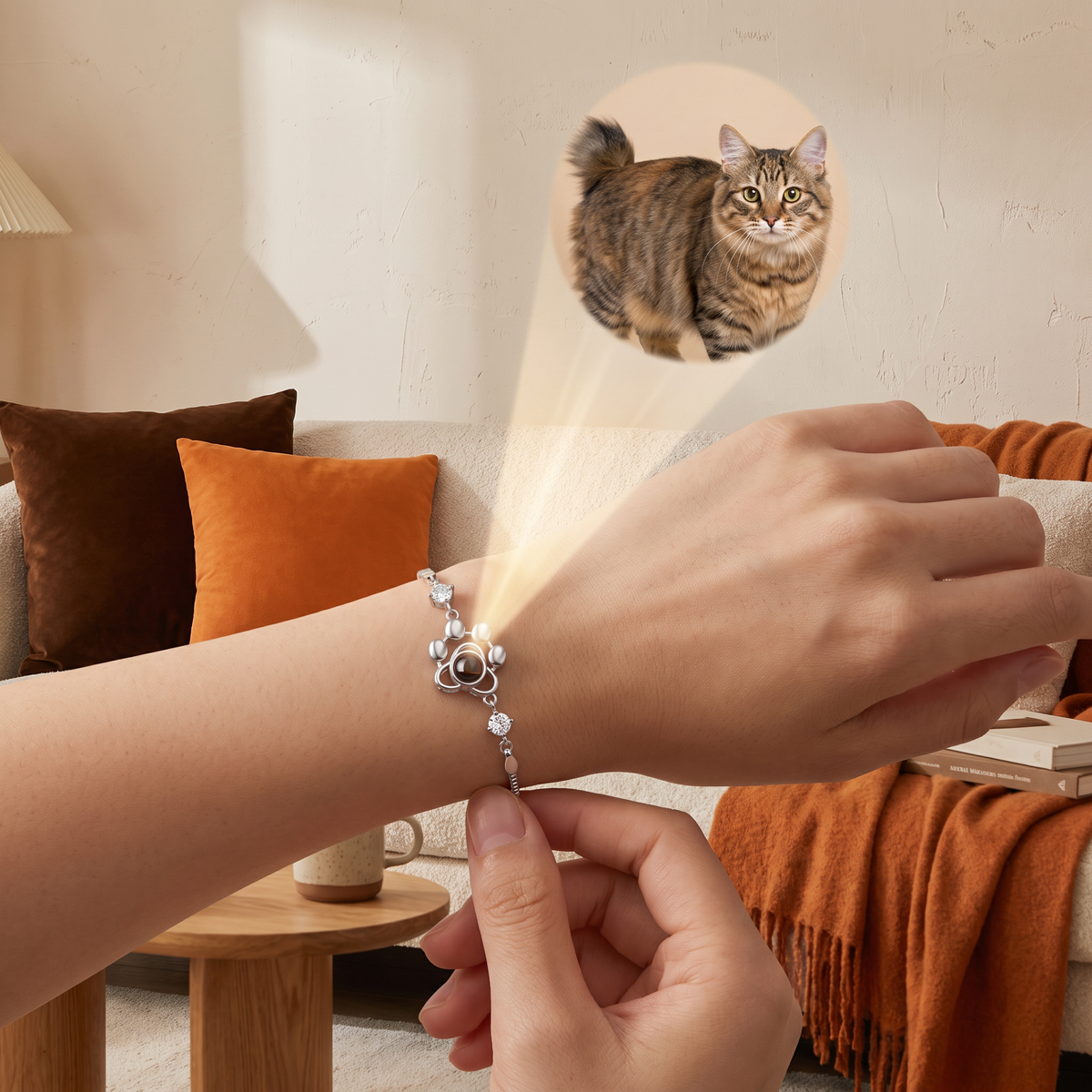 Personalized Paw Photo Projection Keepsake Bracelet