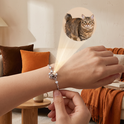 Personalized Paw Photo Projection Keepsake Bracelet