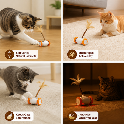 Self-Moving Feather Cat Teaser Toy