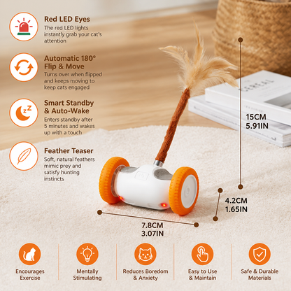 Self-Moving Feather Cat Teaser Toy