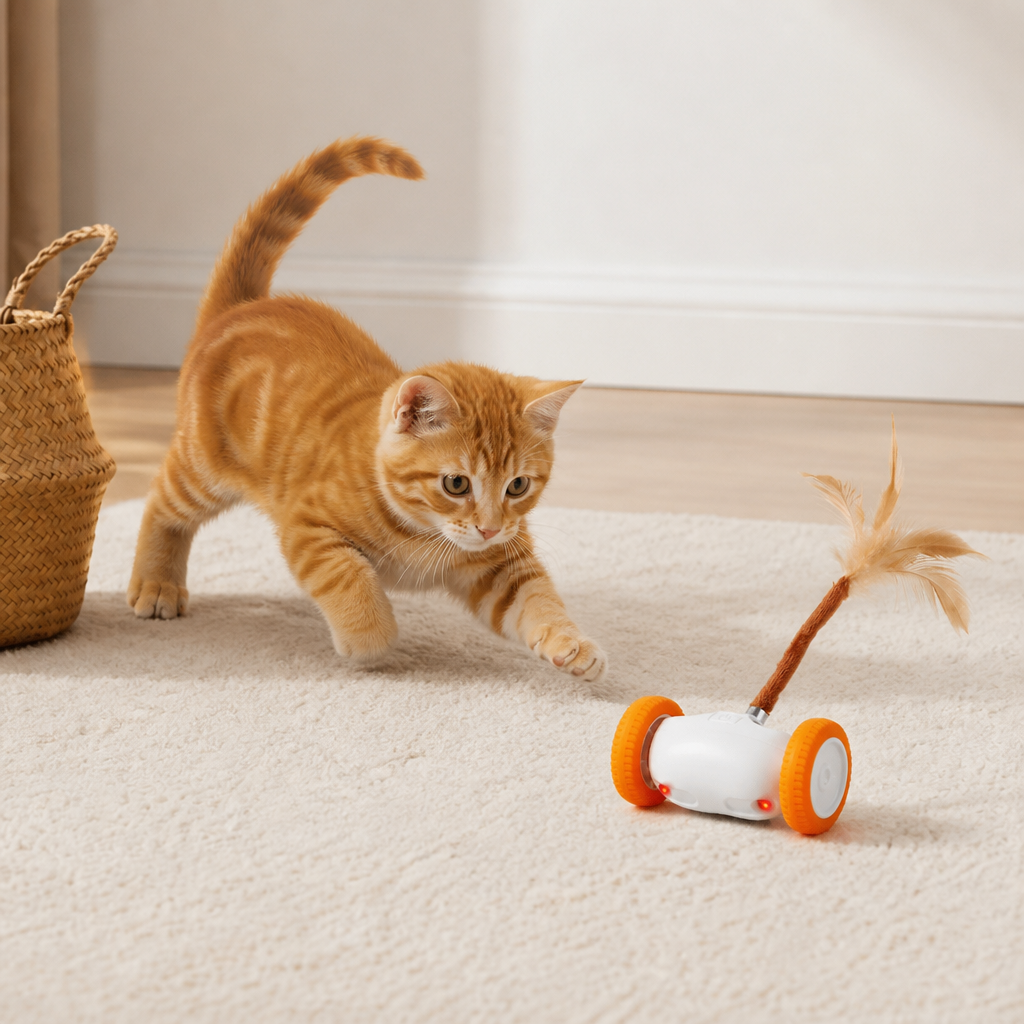 Self-Moving Feather Cat Teaser Toy