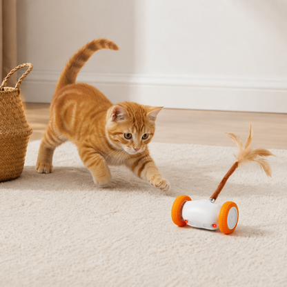 Self-Moving Feather Cat Teaser Toy