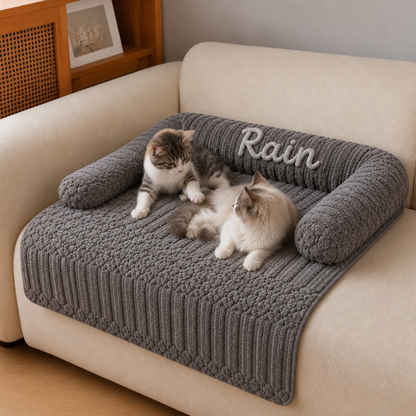 Personalized Fluffy Cat Sofa Bed & Protective Couch Cover