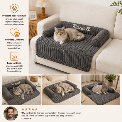 Personalized Fluffy Cat Sofa Bed & Protective Couch Cover