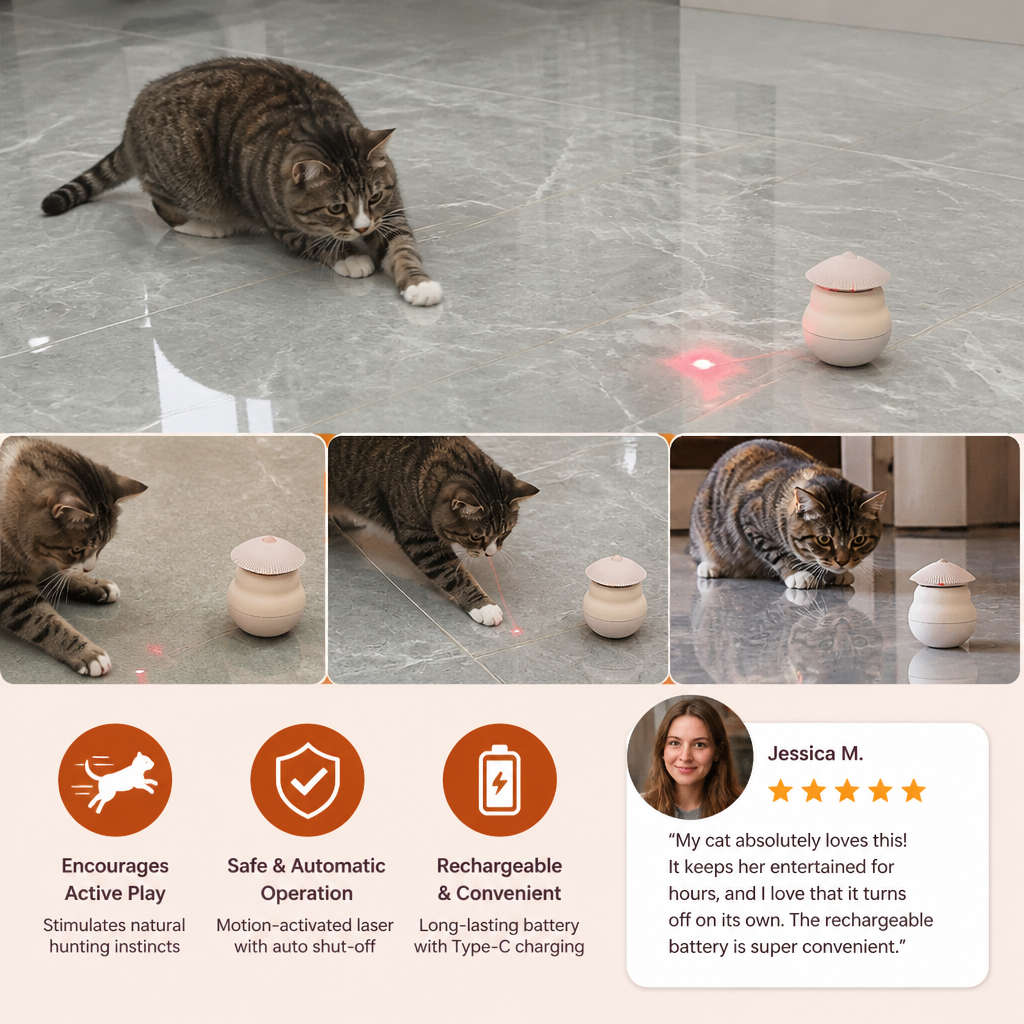 Automatic Motion-Activated Cat Laser Toy