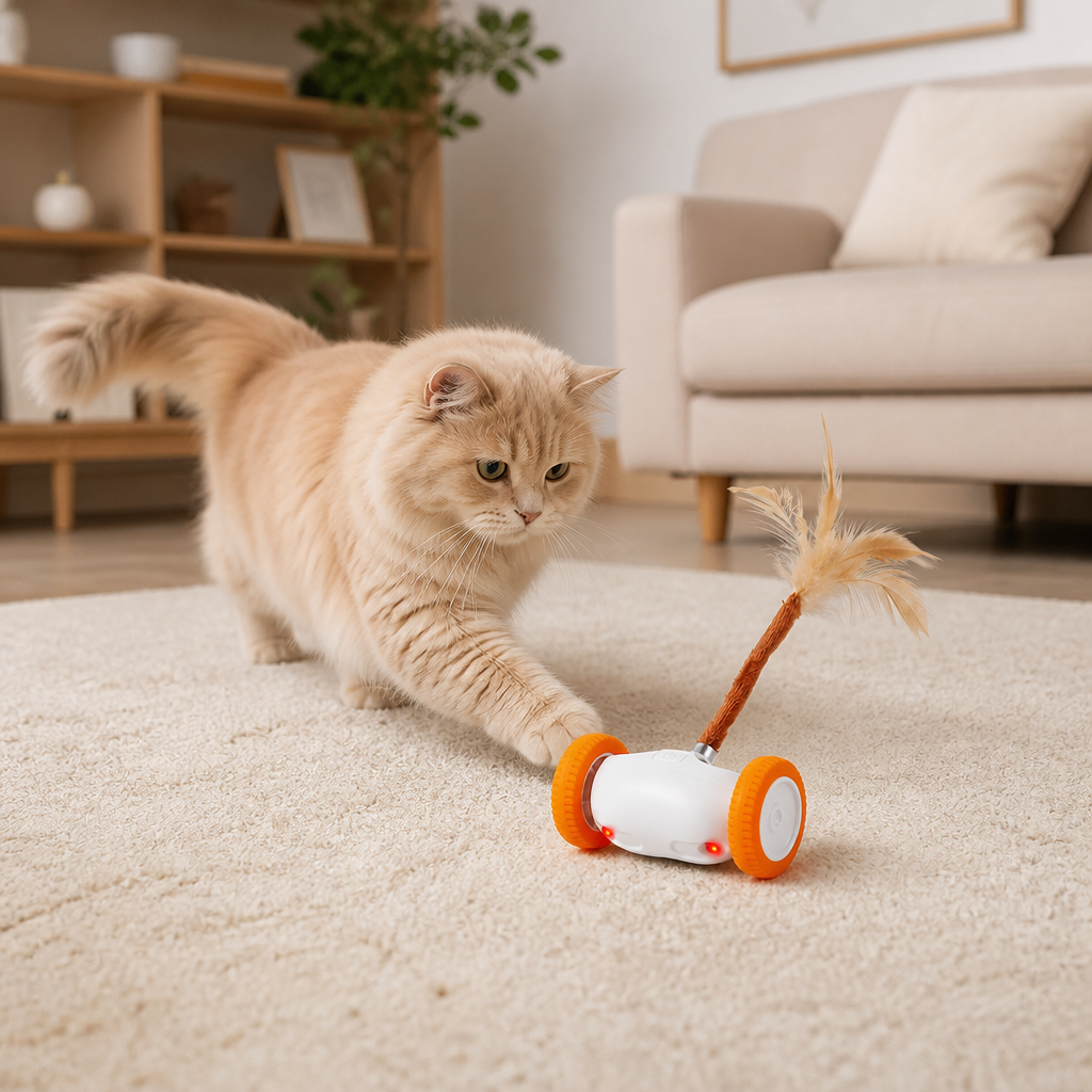Self-Moving Feather Cat Teaser Toy