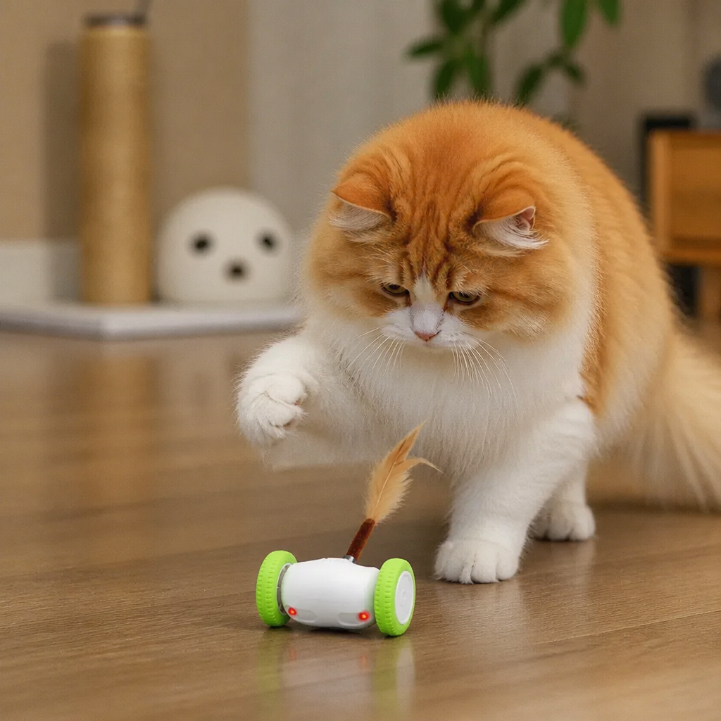 Self-Moving Feather Cat Teaser Toy