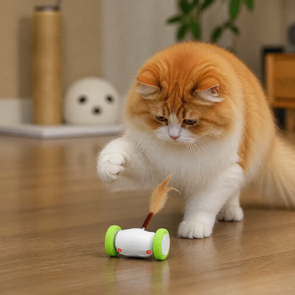 Self-Moving Feather Cat Teaser Toy