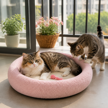 Flower Cat Scratcher Bed – Cozy 2-in-1 Scratching Lounge
