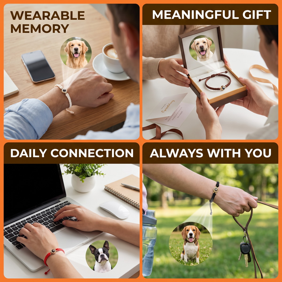 Personalized Pet Photo Projection Keepsake Bracelet