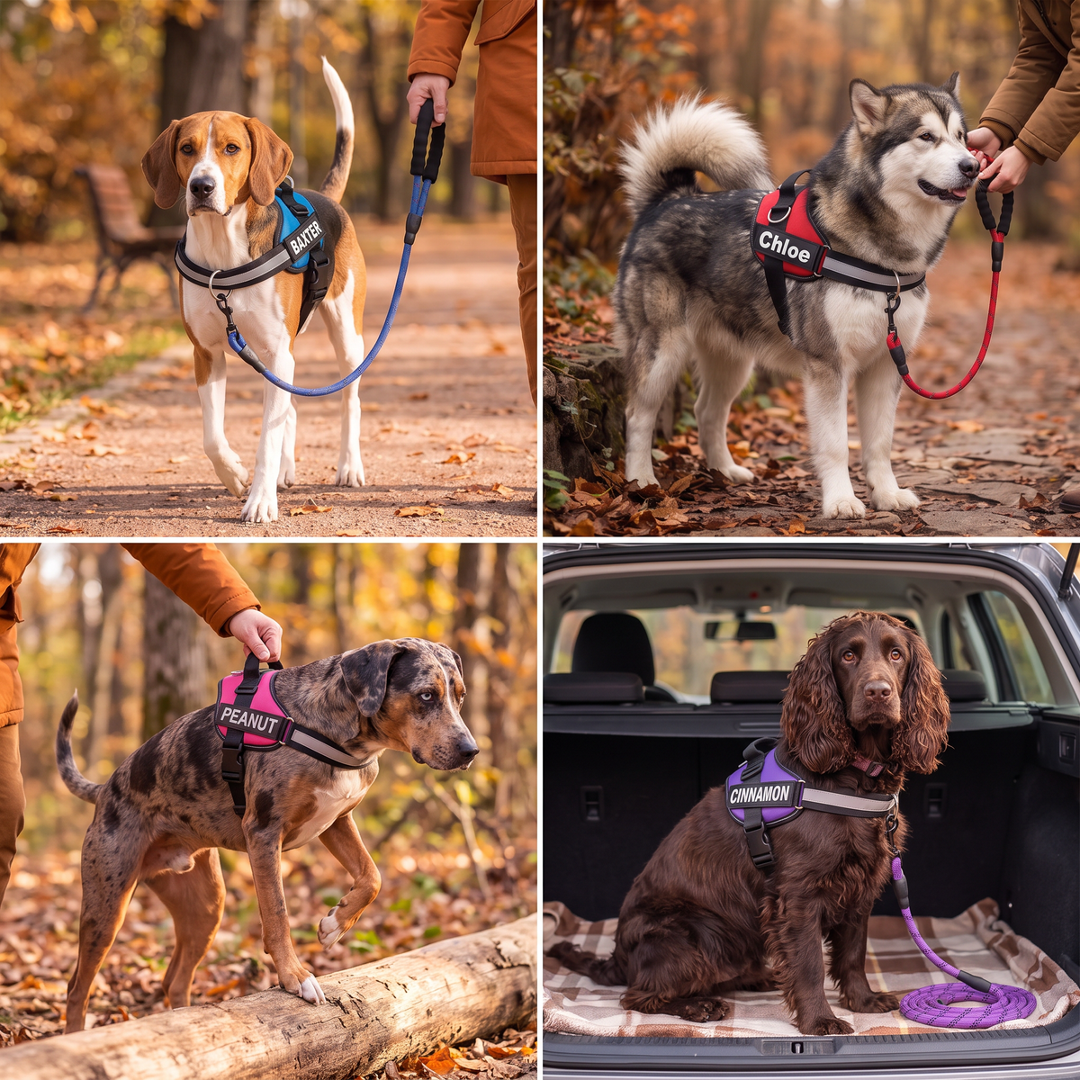 Personalized No-Pull Dog Harness with Front D-Ring – Designed for Neck & Shoulder Relief
