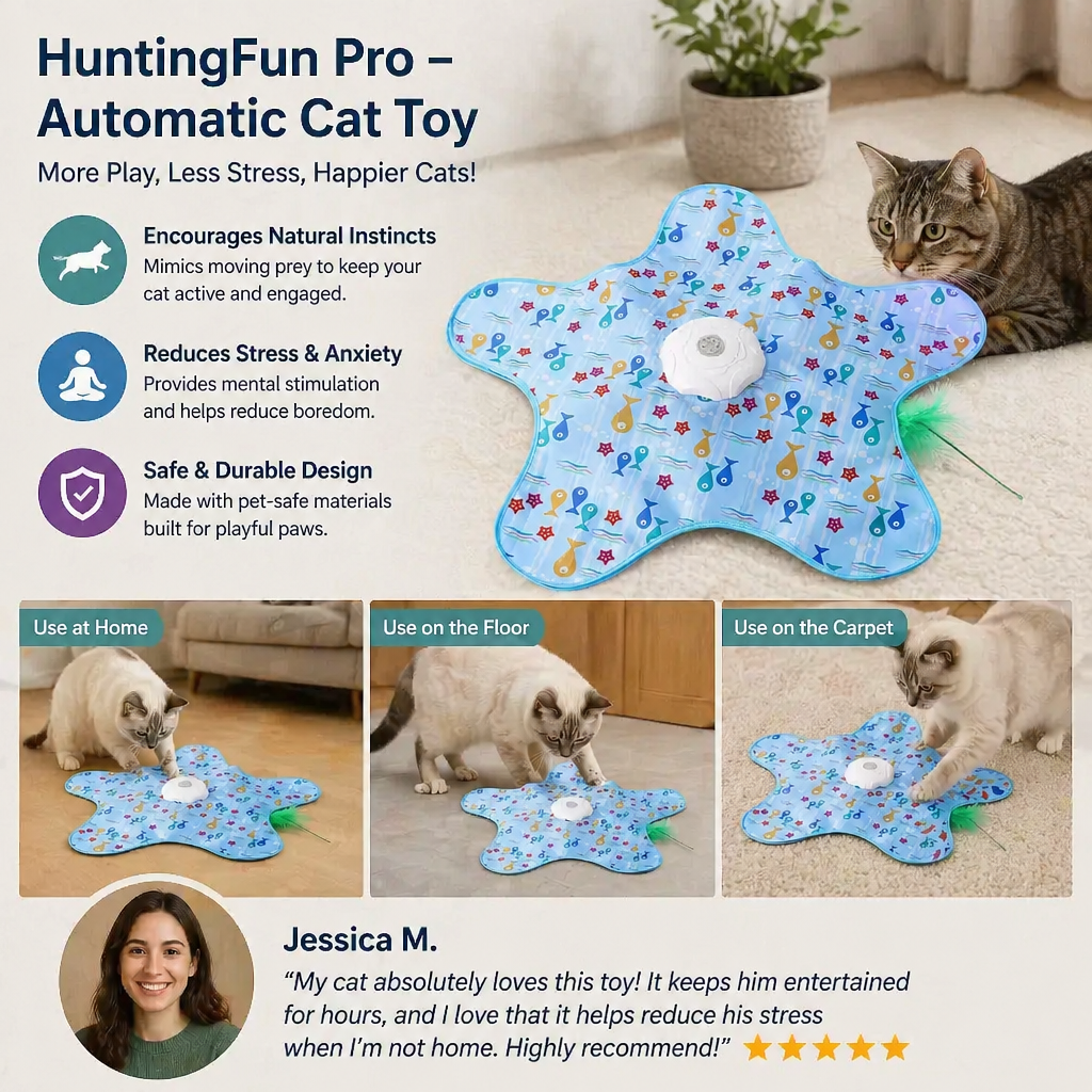 HuntingFun Pro – Automatic cat toy for stress relief and playtime fun