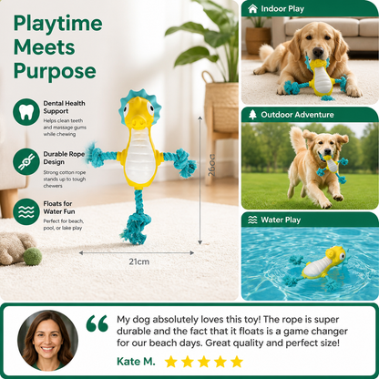 Durable Floating Dental Latex & Rope Dog Toy