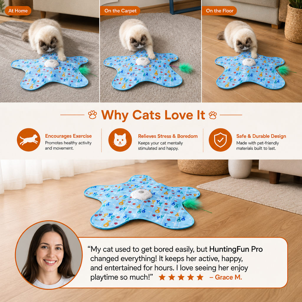 HuntingFun Pro – Automatic cat toy for stress relief and playtime fun