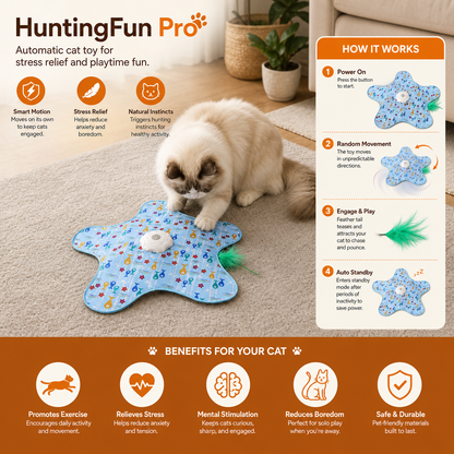 HuntingFun Pro – Automatic cat toy for stress relief and playtime fun