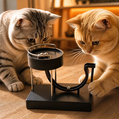 Marble run cat toy for endless fun