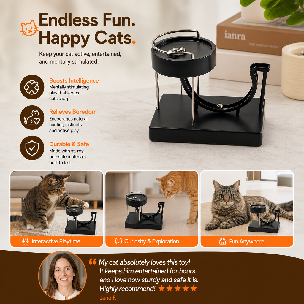 Marble run cat toy for endless fun
