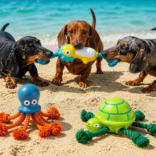 Durable Floating Dental Latex & Rope Dog Toy