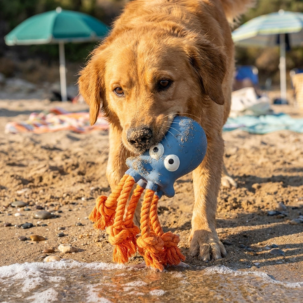 Durable Floating Dental Latex & Rope Dog Toy