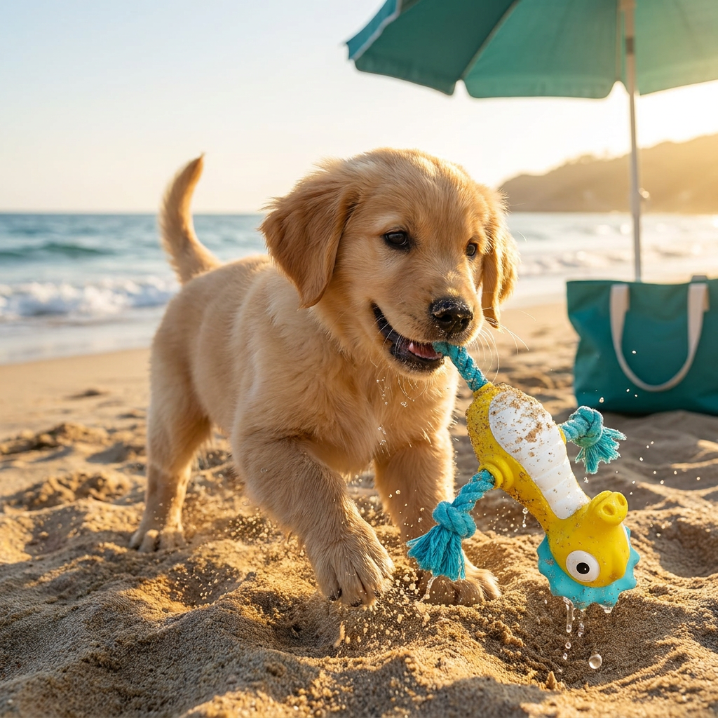 Durable Floating Dental Latex & Rope Dog Toy