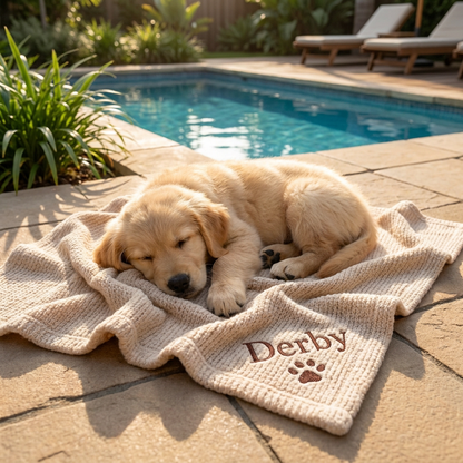 Personalized Fluffy Dog Blanket with Custom Embroidery