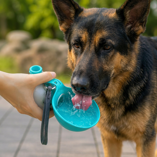 2-in-1 Travel Water Bottle for Dogs – Leak-Proof Stainless Steel Bottle with Silicone Bowl