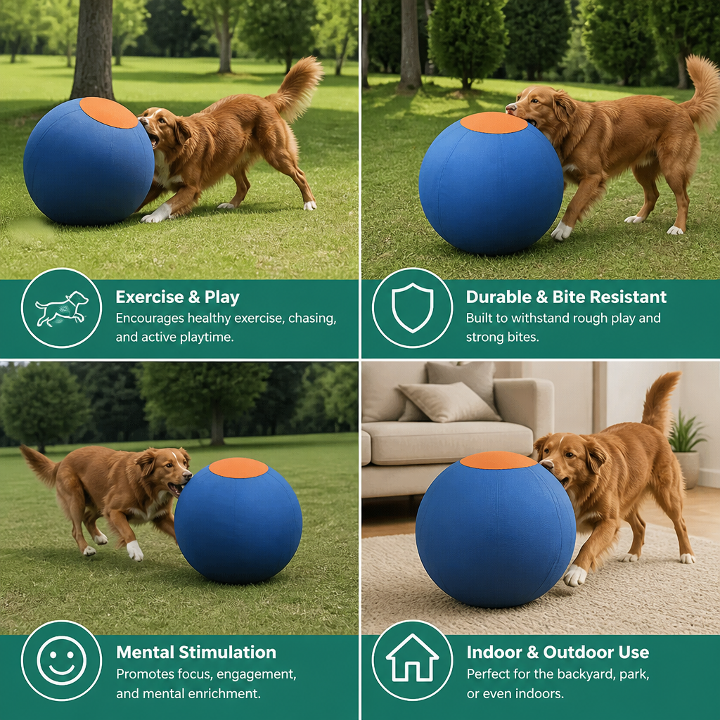 Inflatable Bite Resistant Herding Ball for Dogs – Durable Interactive Push & Chase Toy