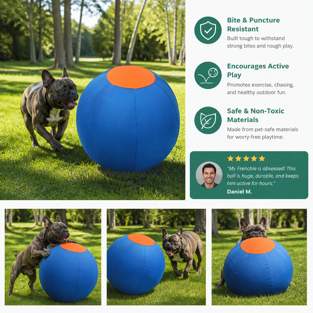 Inflatable Bite Resistant Herding Ball for Dogs – Durable Interactive Push & Chase Toy