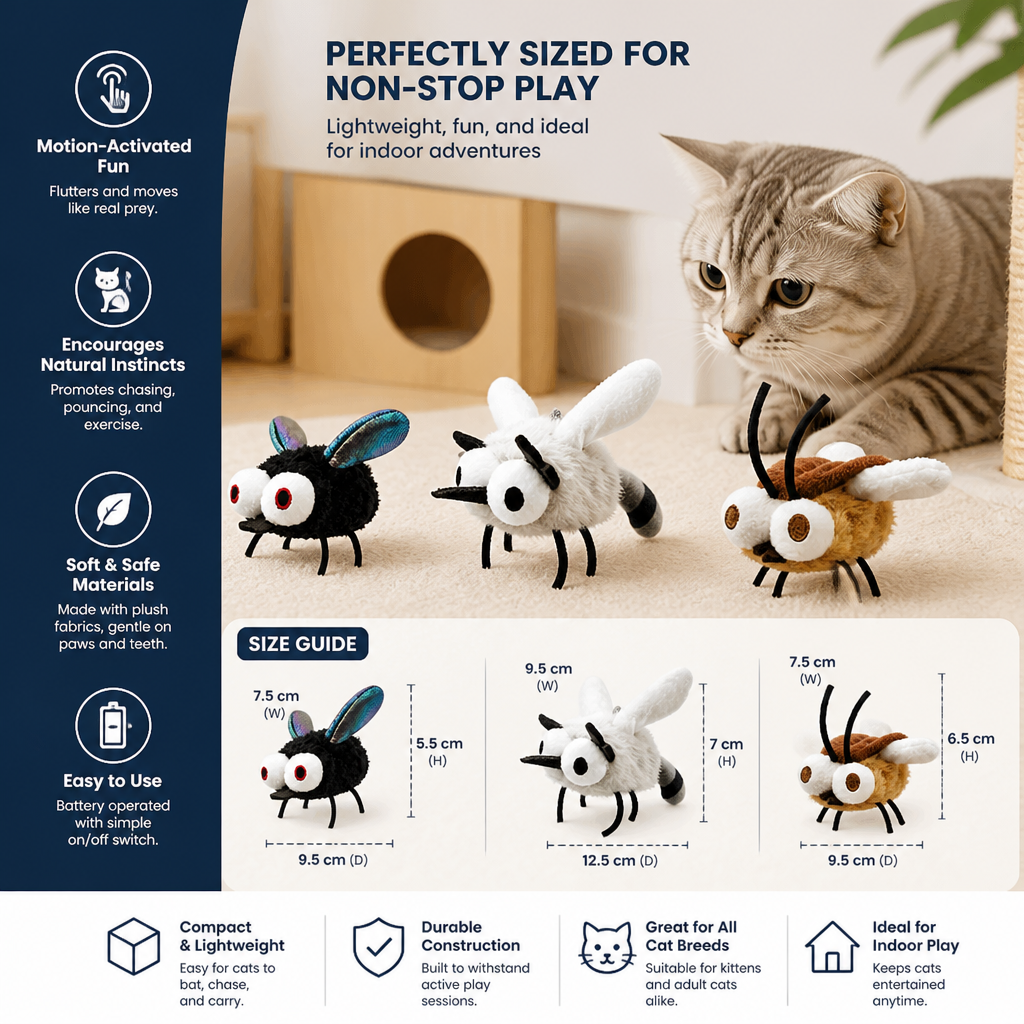 Motion-Activated Flying Insect Cat Toy