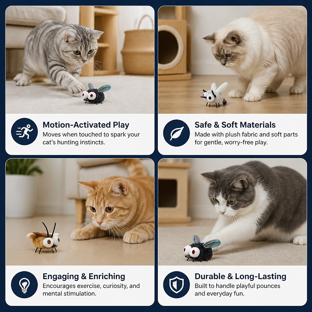 Motion-Activated Flying Insect Cat Toy