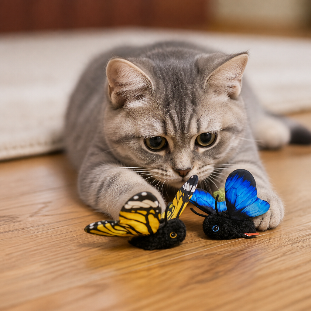 Interactive Flutter Butterfly Cat Toy – Automatic Flying Teaser