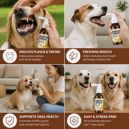 Brushless Tartar Control Dental Spray for Dogs – Helps Reduce Plaque & Freshen Breath