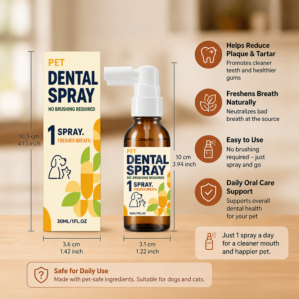 Brushless Tartar Control Dental Spray for Dogs – Helps Reduce Plaque & Freshen Breath