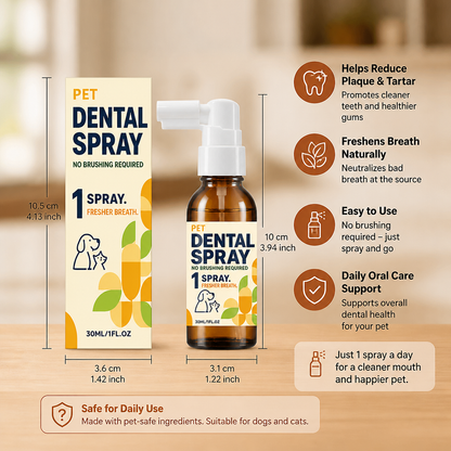 Brushless Tartar Control Dental Spray for Dogs – Helps Reduce Plaque & Freshen Breath