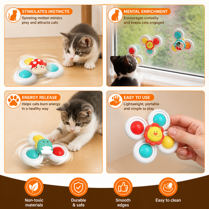 Interactive Cat Spinning Toys - Set of 3