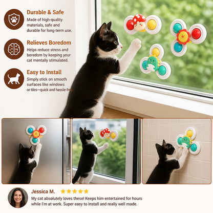 Interactive Cat Spinning Toys - Set of 3