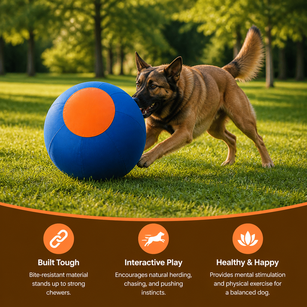 Inflatable Bite Resistant Herding Ball for Dogs – Durable Interactive Push & Chase Toy
