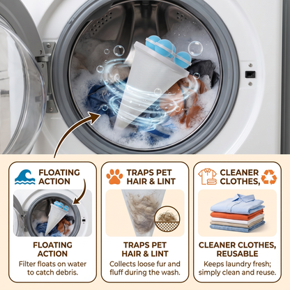 Pet Hair Laundry Filter for Washing Machines – Reusable Hair Catcher Bag