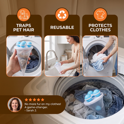 Pet Hair Laundry Filter for Washing Machines – Reusable Hair Catcher Bag