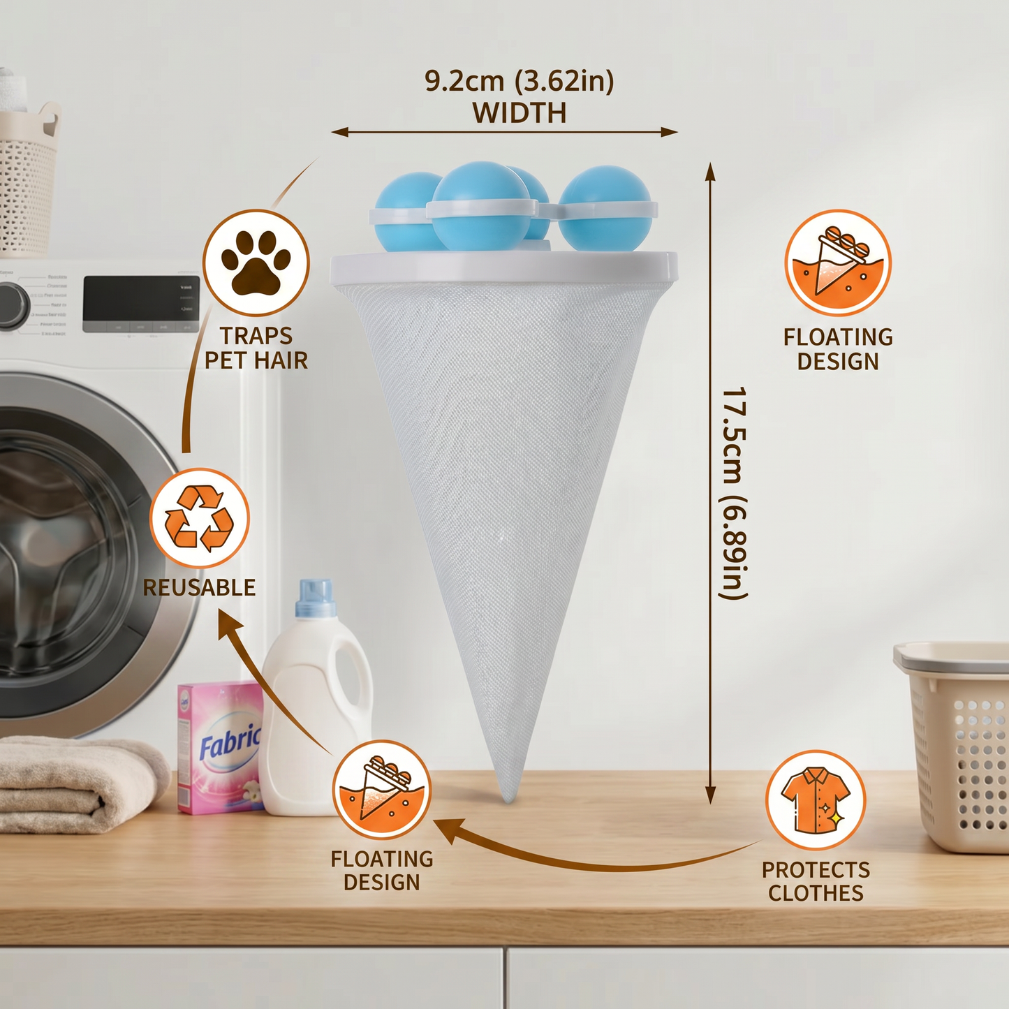 Pet Hair Laundry Filter for Washing Machines – Reusable Hair Catcher Bag