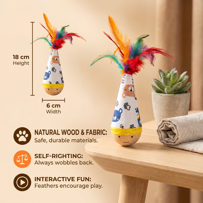 Natural Beech beech wood roly poly toy
